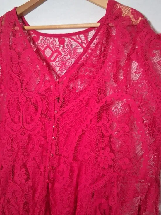 Torrid Size 4 Dress Plus Size 4X Hot Pink Lace Tank Dress Lining Barbiecore - Picture 11 of 14